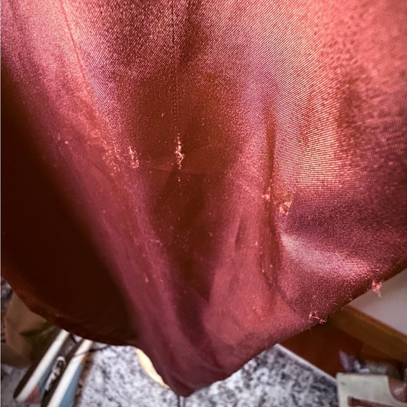 Awesome, vintage Satin Copper Brown Women's Jumpsuit with Elastic Waist - Picture 11 of 11